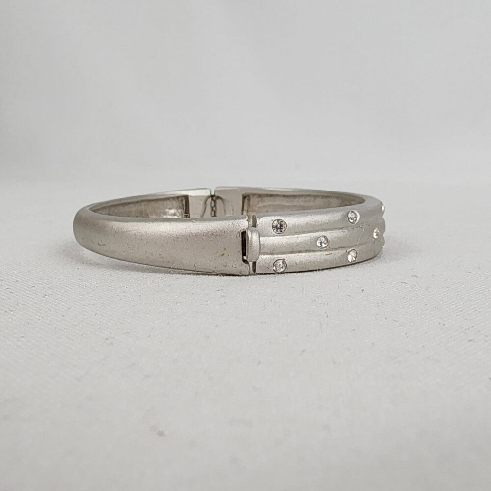 Butler Matt Silver Rhinestone Hinge Bracelet - Picture 3 of 8